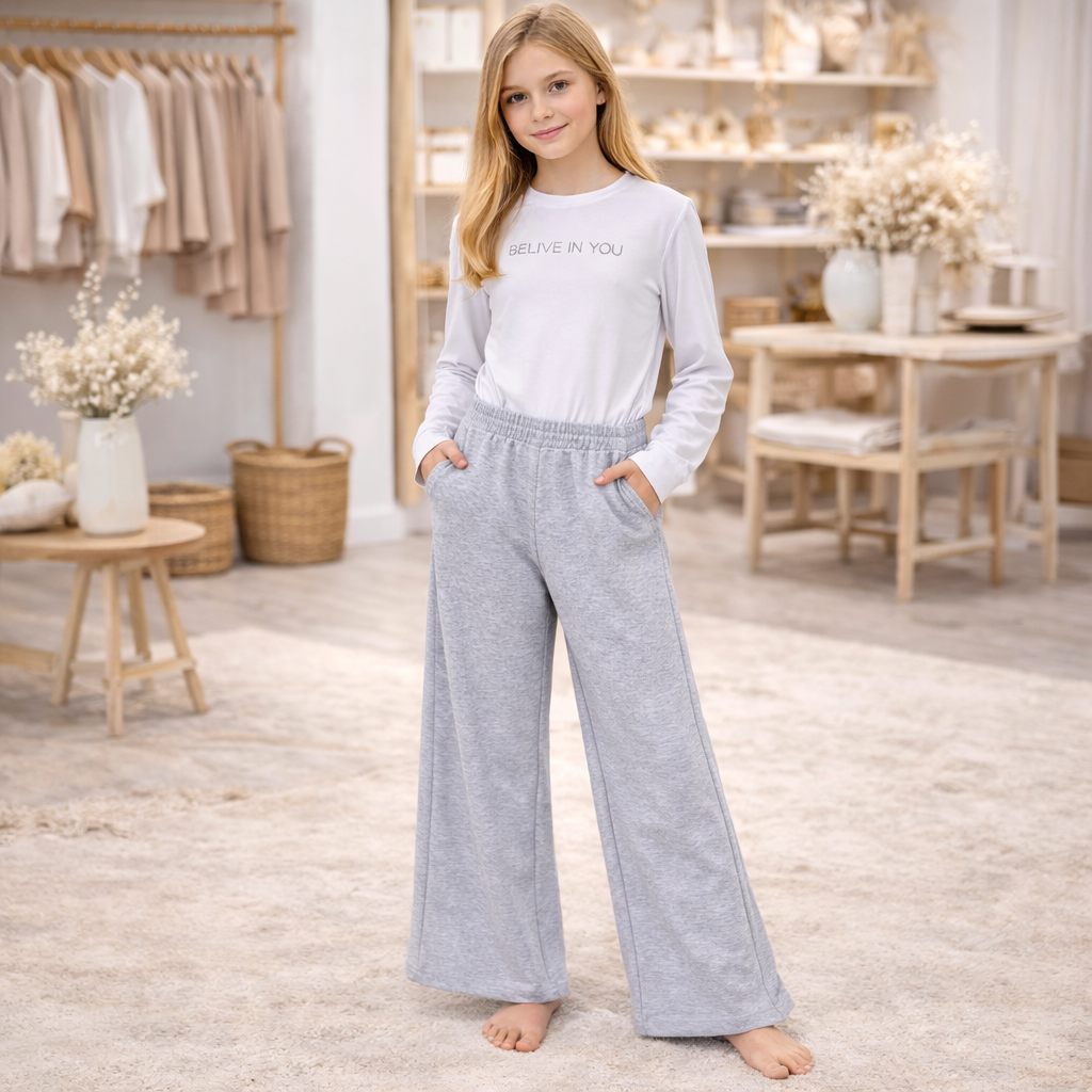 Completo Ragazza Grigio Basic Chic