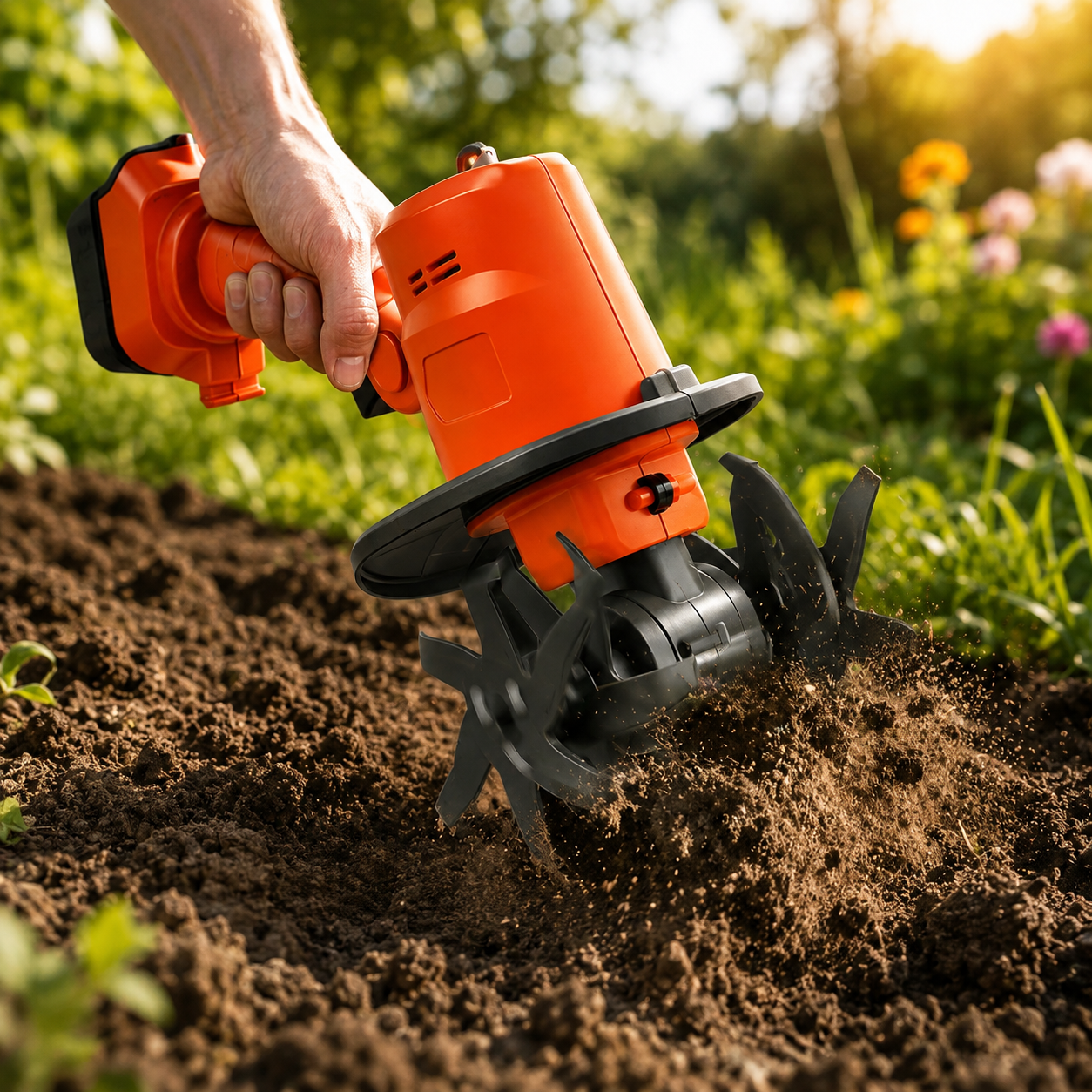 COLTIVATORE ELETTRICO PORTATILE A BATTERIA ALTA POTENZA VELOCITÀ 235RPM MOTOZAPPA GIARDINO