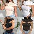 Body monospalla con drappeggio elegante