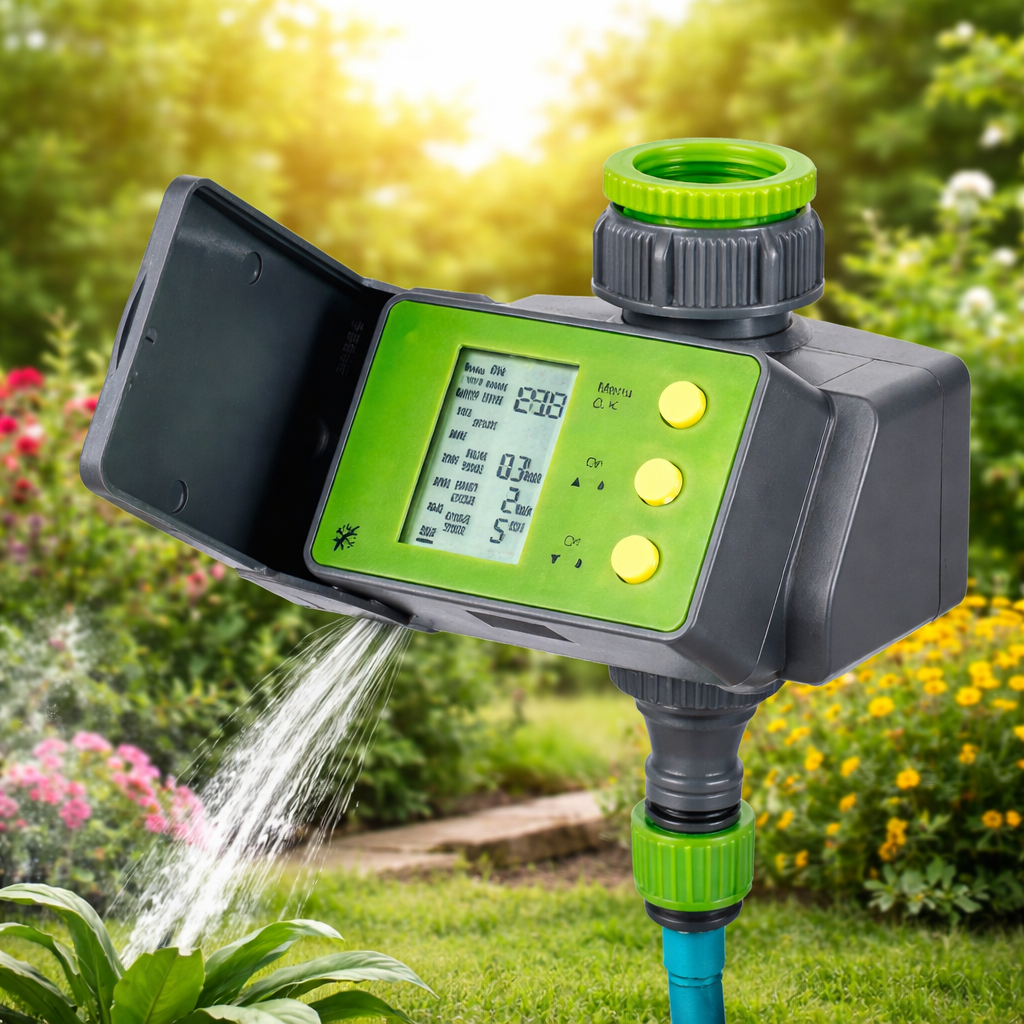 Programmatore irrigazione giardino automatico digitale con presa rubinetto 20/27