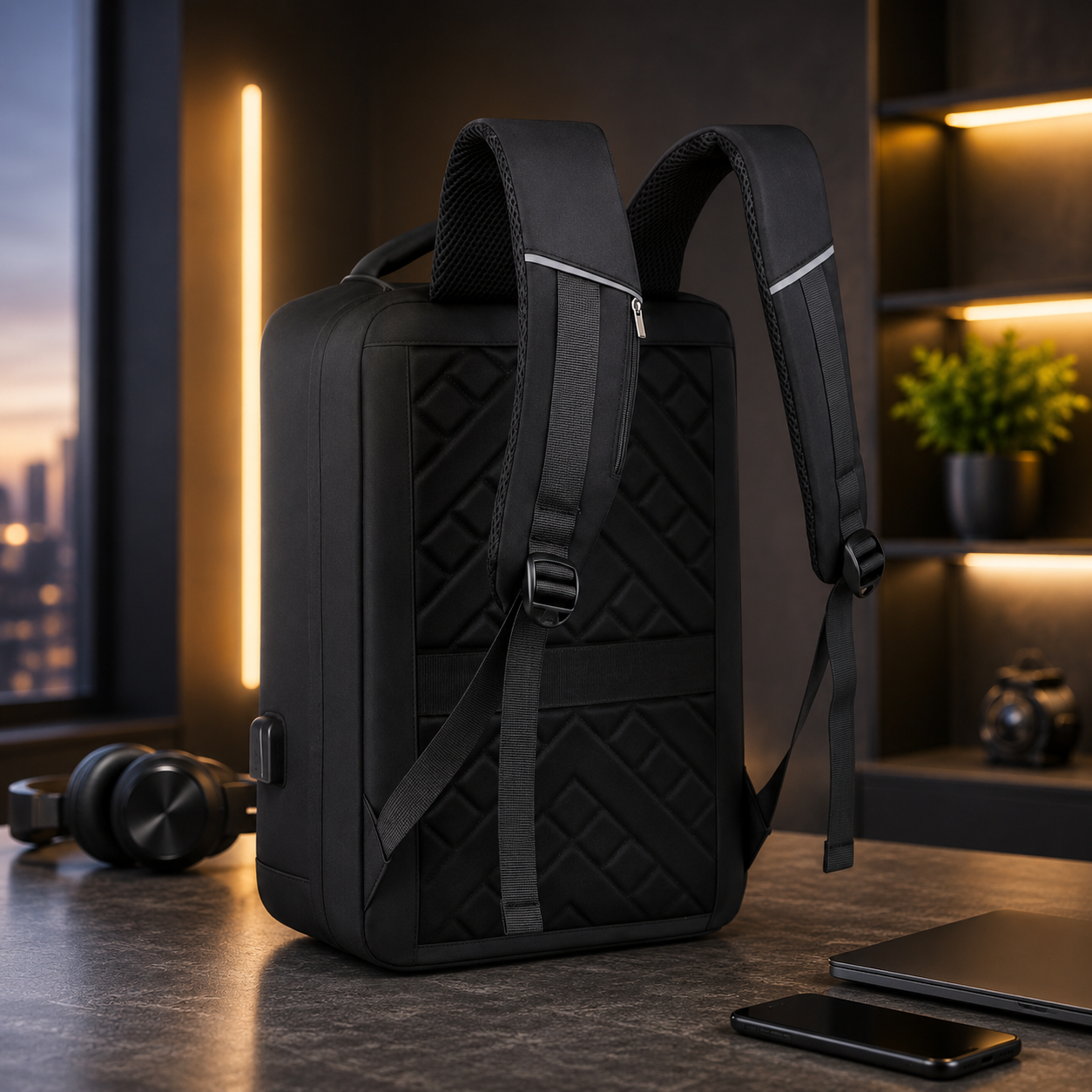 Zaino da Viaggio Business Porta PC 15,6" con USB e Fascia Trolley