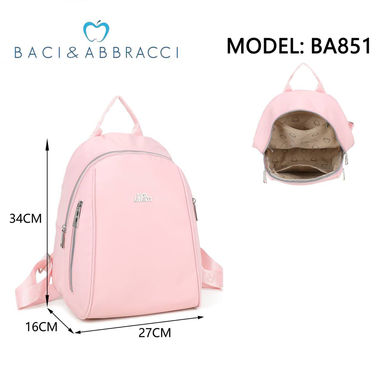 Zaino Donna Baci & Abbracci BA851 Elegante Casual Capiente Multi Tasche