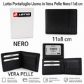 Lotto Portafoglio Uomo in Vera Pelle Nero 11x8 cm
