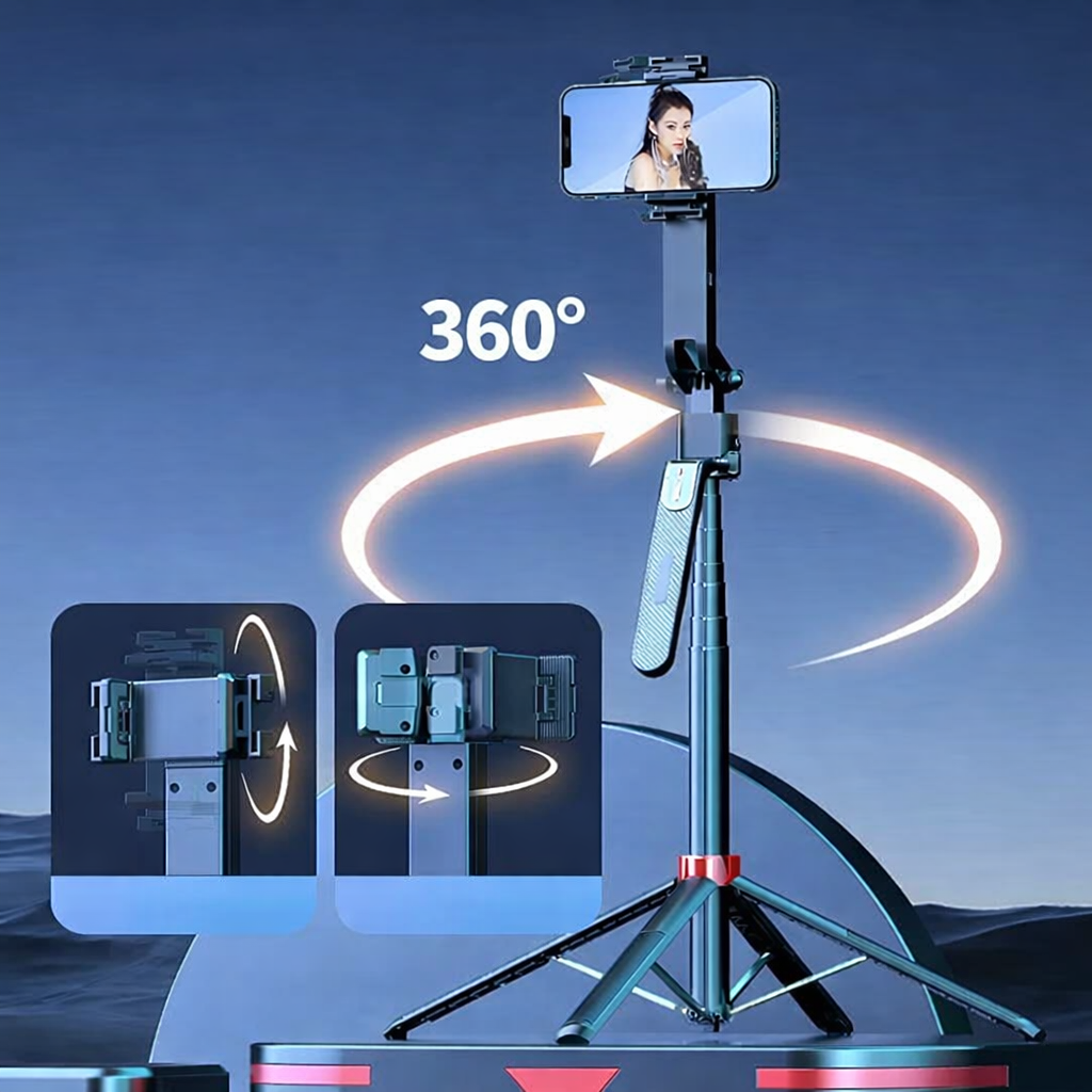 Selfie Stick con Face Tracking Automatico 360° – Treppiede + Supporto Smartphone (Q185)