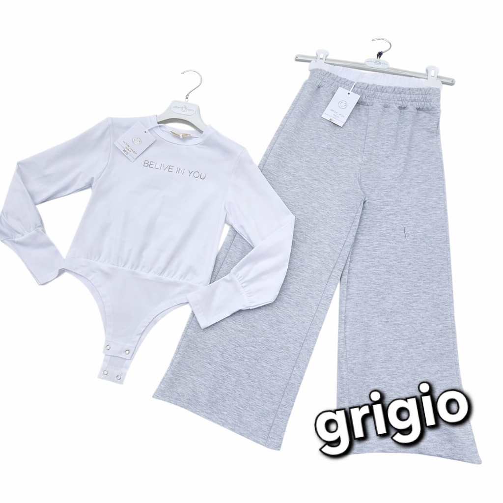 Completo Ragazza Grigio Basic Chic