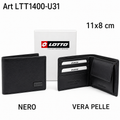 Portafoglio Uomo Vera Pelle Nero 11×8 cm