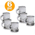 6 BICCHIERINI DA LIQUORE MINI BOCCALE CICCHETTO SHOT RUM VODKA IN VETRO CHUPITOS