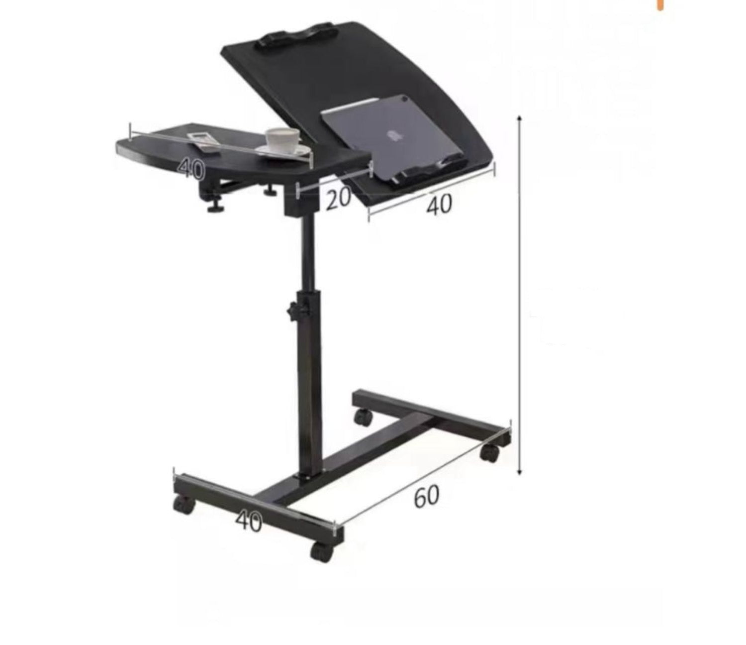 Tavolino Porta PC Regolabile con Ruote – Multifunzione