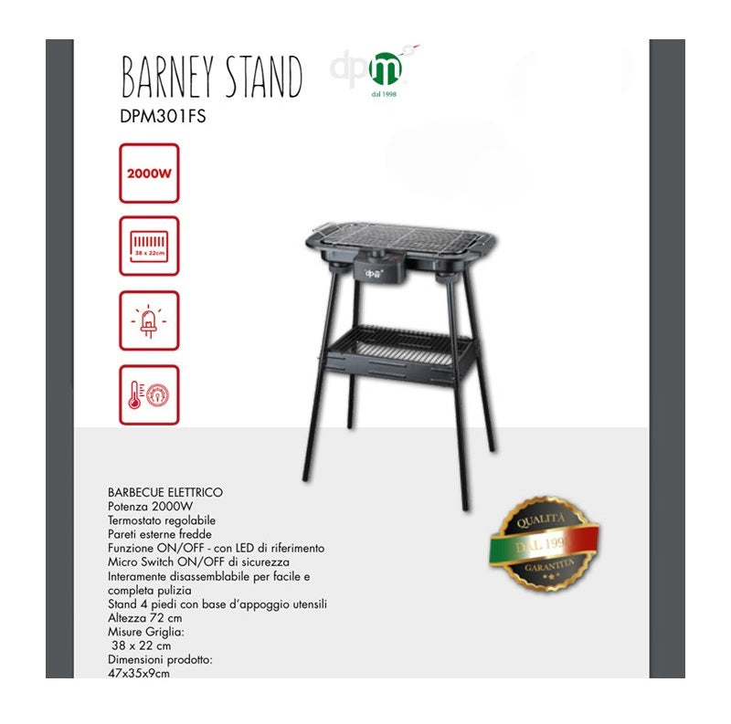 Barbecue Elettrico con Supporto DPM Barney Stand – 2000W