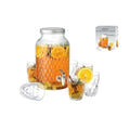 DGBAVARIA Set dispenser in vetro con coperchio e rubinetto + 6 Bicchieri