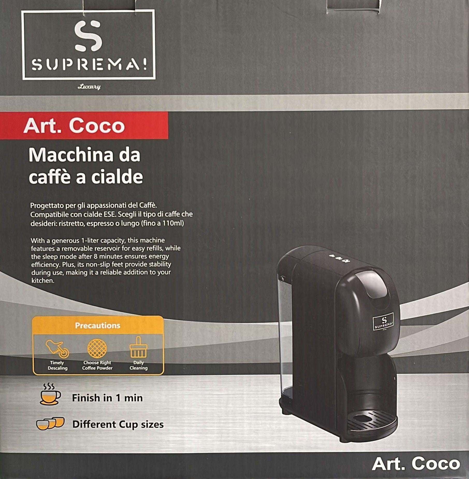 Macchina da caffè a cialde "Art. Coco" di Suprema