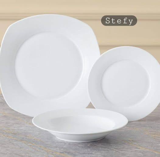 Servizio Stefy Piatti Bianchi 18 Pezzi