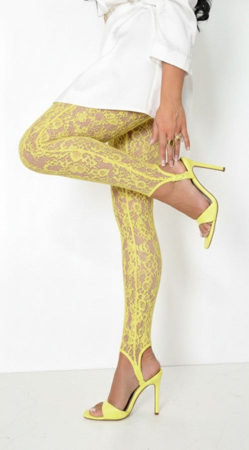 Leggings in pizzo