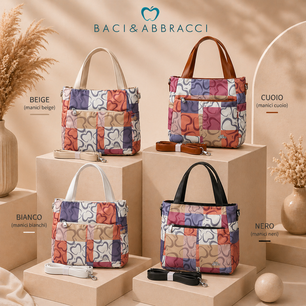Borsa Donna Baci & Abbracci Fantasia Multicolor con Tracolla