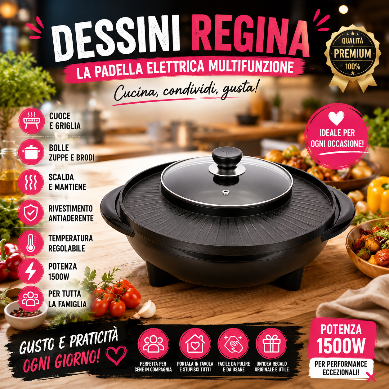 Griglia Elettrica con Pentola 2 in 1