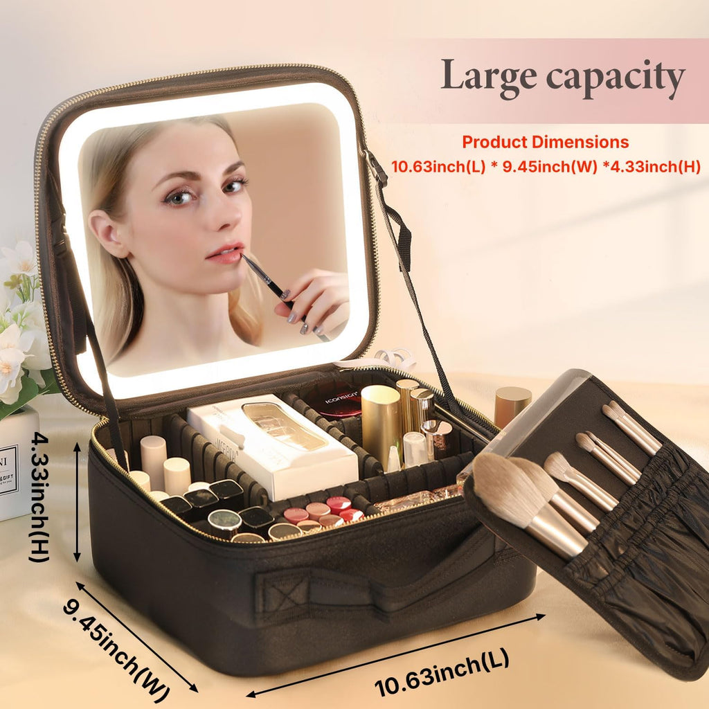 Beauty Case Professionale con Specchio LED