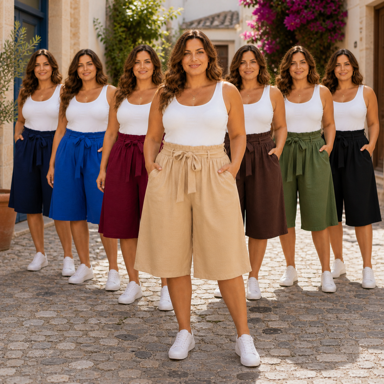 Pantalone Palazzo Corto Curvy – Tessuto Leggero