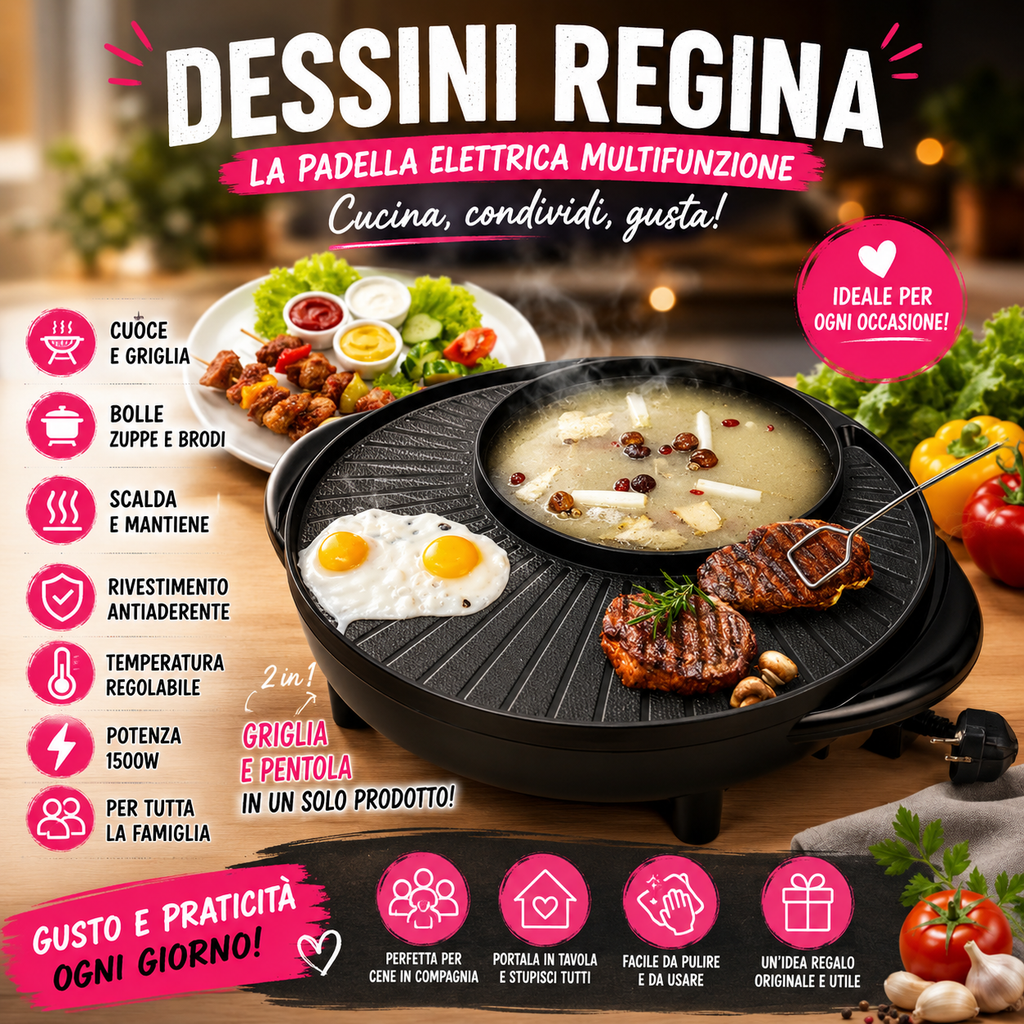 Griglia Elettrica con Pentola 2 in 1