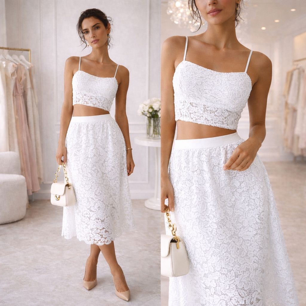 Completo in pizzo due pezzi – elegante e femminile