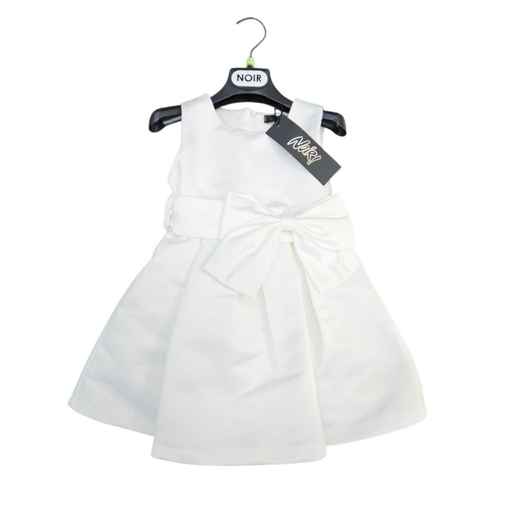 Vestito bambina bianco elegante NOIR con fiocco in vita