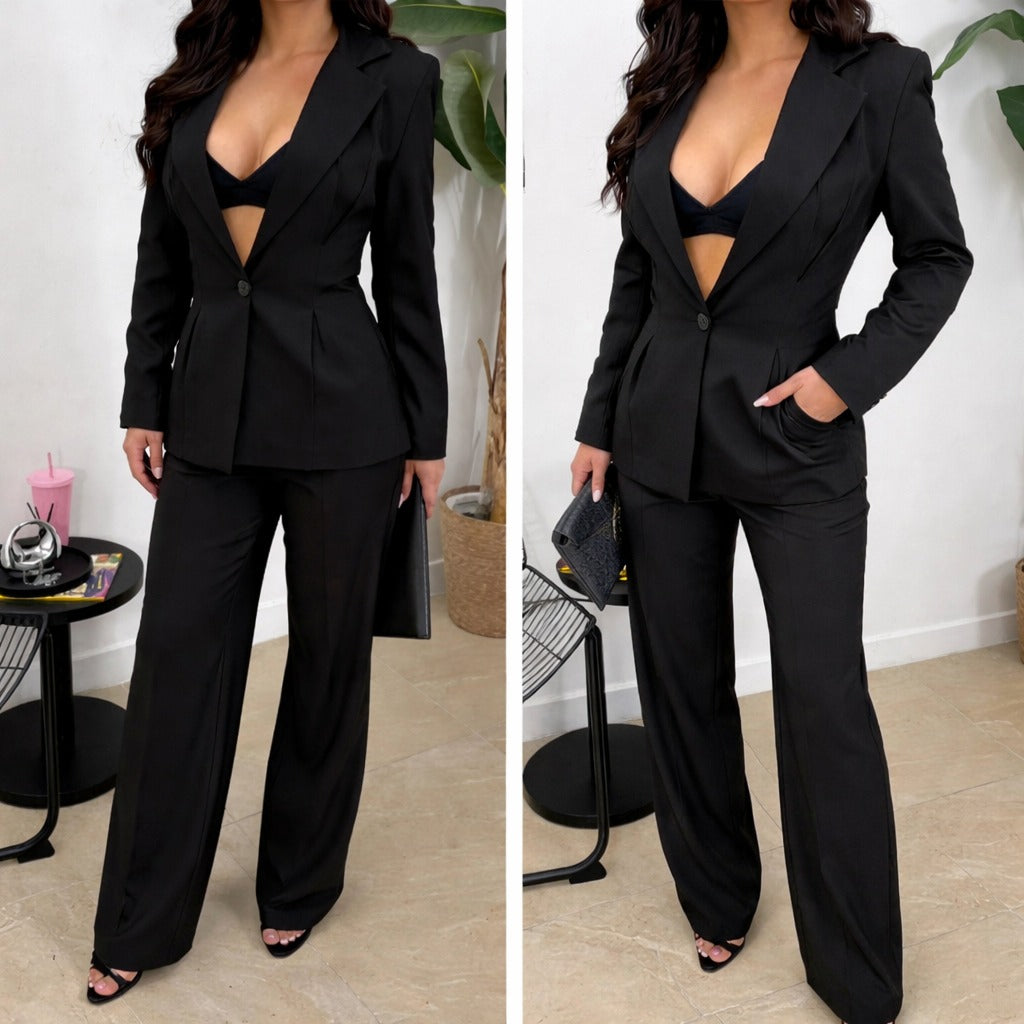 Completo elegante blazer e pantalone
