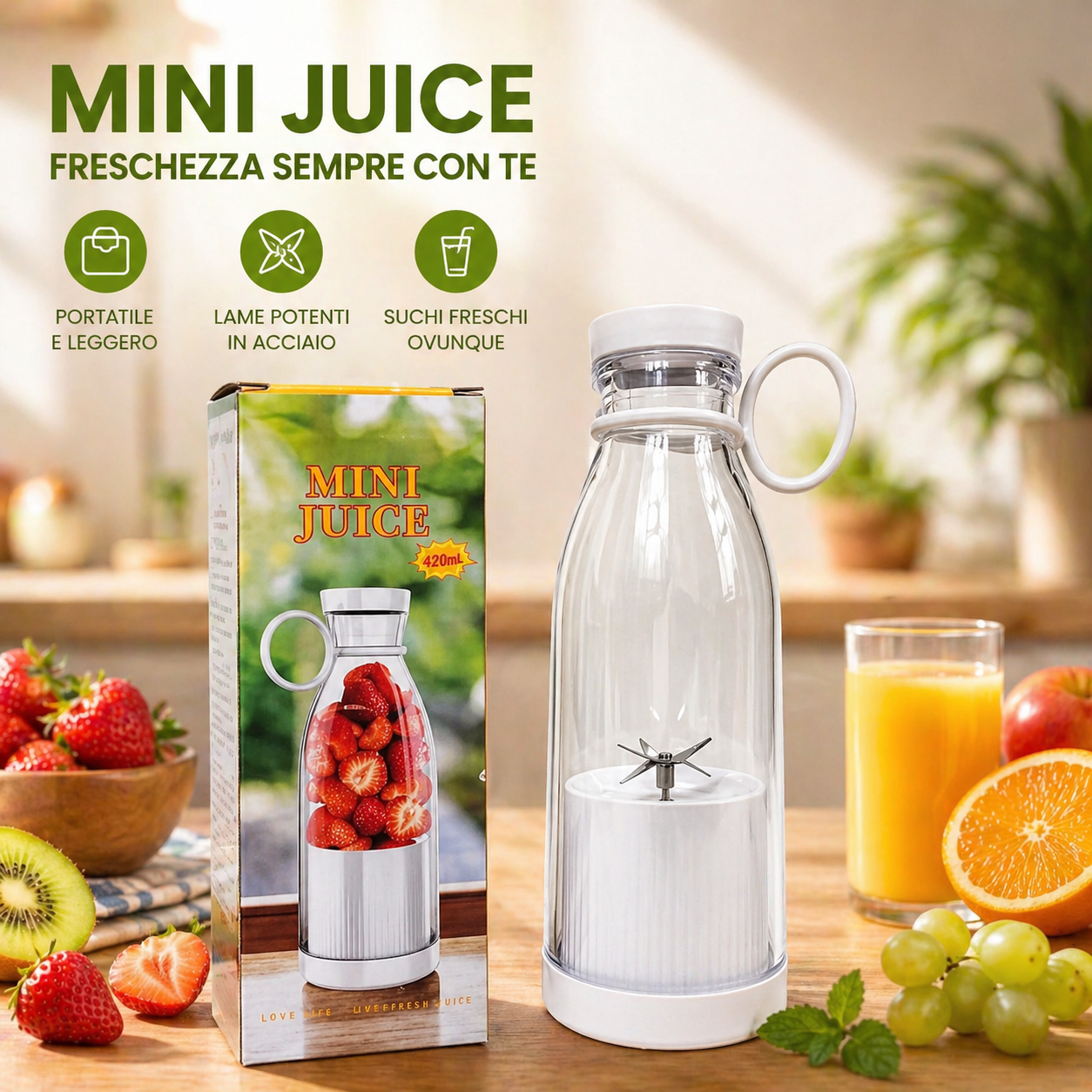 Mini Blender USB – Smoothie e Succhi Ovunque