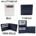 Lotto Portafoglio Uomo Vera Pelle Blu Compatto 11x8 cm