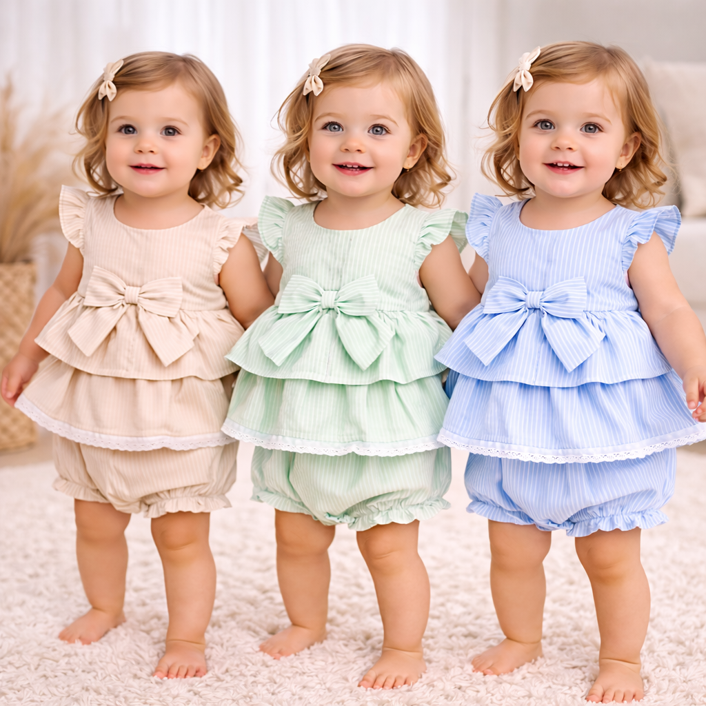 Completo Bambina 2 Pezzi – Fiocco e Volant