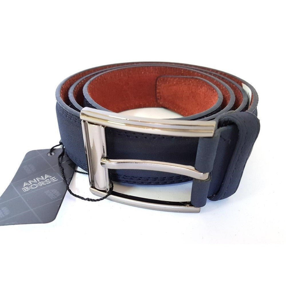 CINTURA UOMO PELLE BLU M1291 ELEGANTE GLAMOUR FASHION ALLA MODA