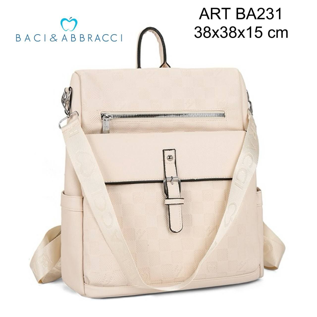 Zaino Donna Baci & Abbracci BA231 Elegante e Capiente con Zip e Tasche