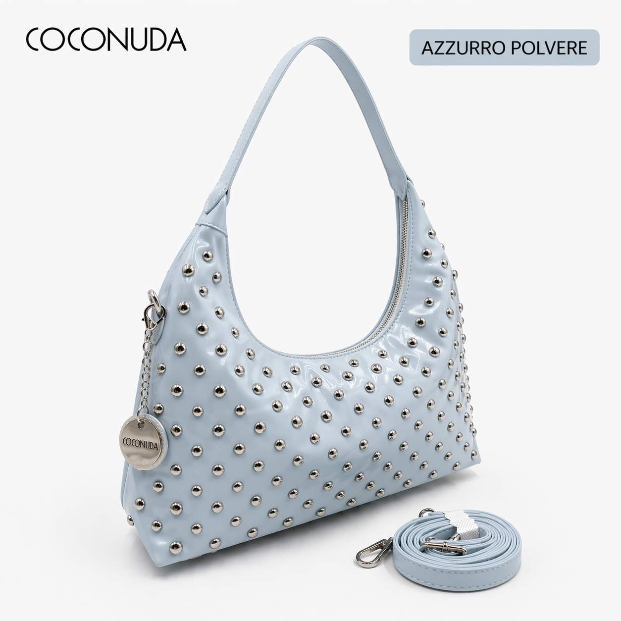 COCONUDA Borsa a Spalla Borchiata Donna