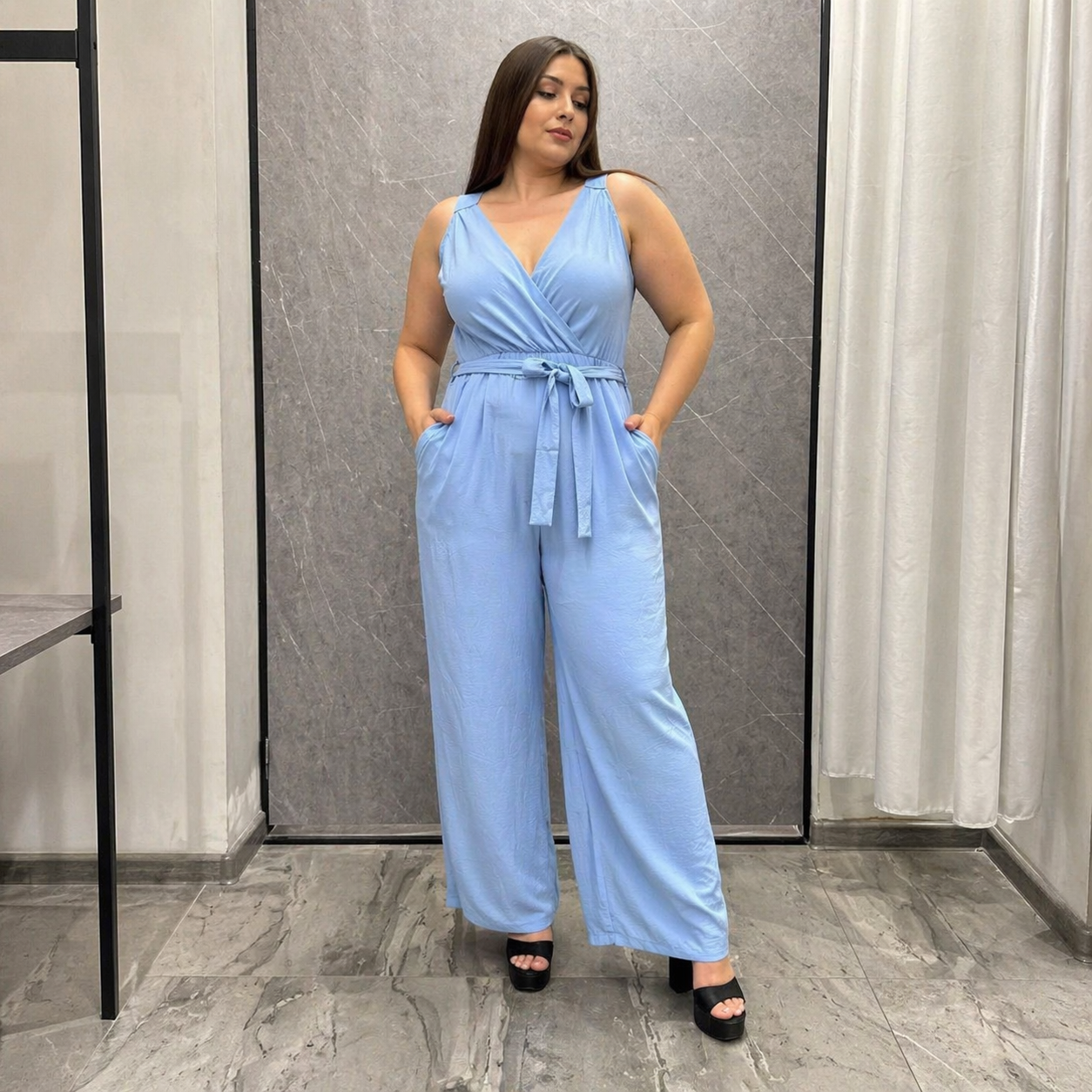 Tuta Jumpsuit Curvy con Cintura