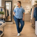 Camicia Denim con Pizzo