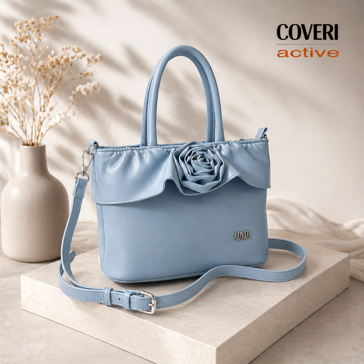 Coveri Active - Borsa Elegante con Dettaglio Fiore e Tracolla