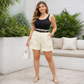 Shorts Donna Vita Alta con Cintura