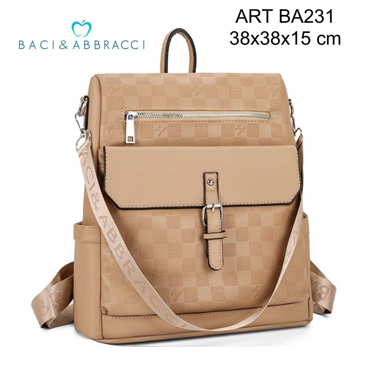 Zaino Donna Baci & Abbracci BA231 Elegante e Capiente con Zip e Tasche
