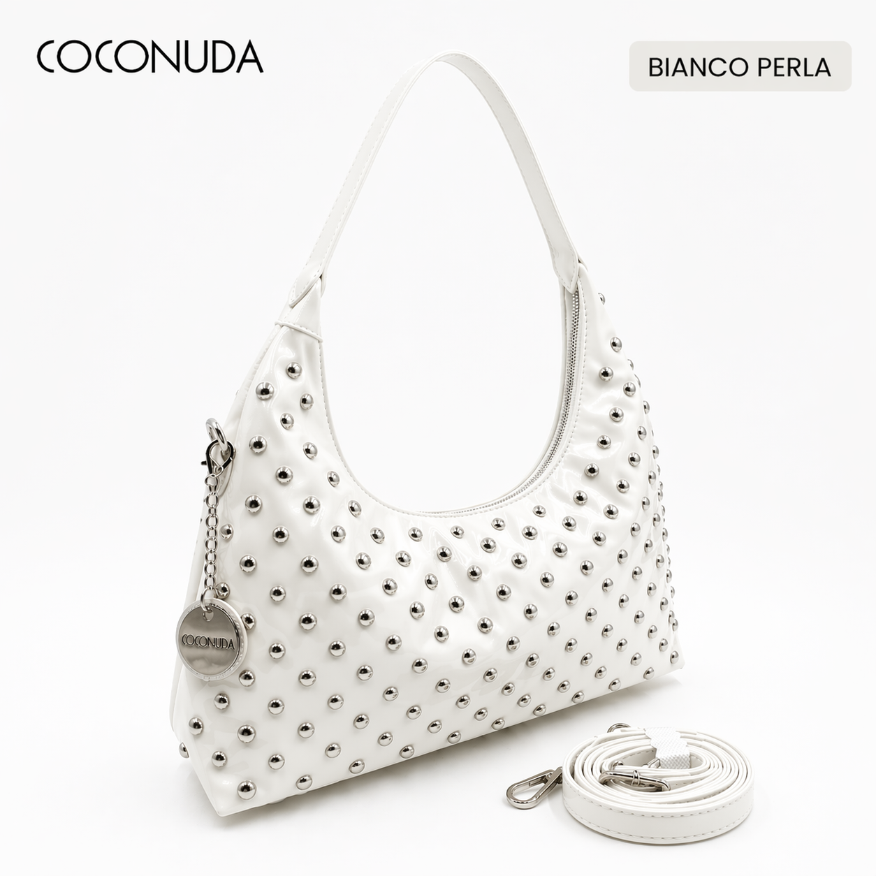COCONUDA Borsa a Spalla Borchiata Donna