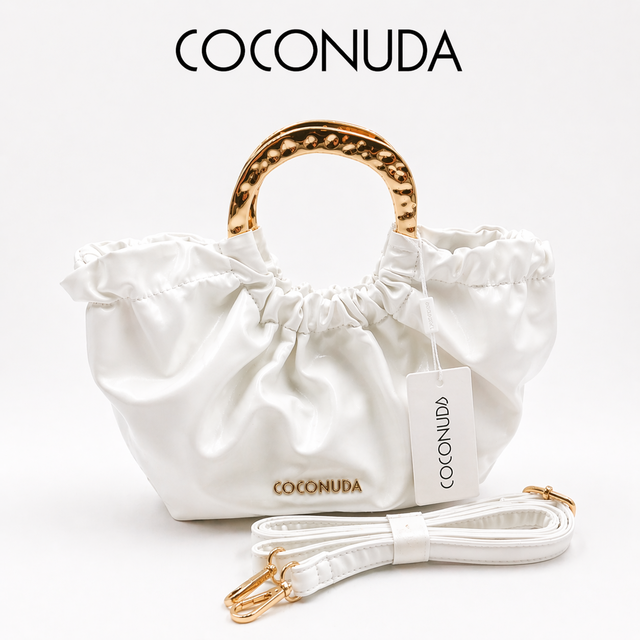 Borsa Donna COCONUDA con Manico Oro – Mini Bag Elegante con Tracolla