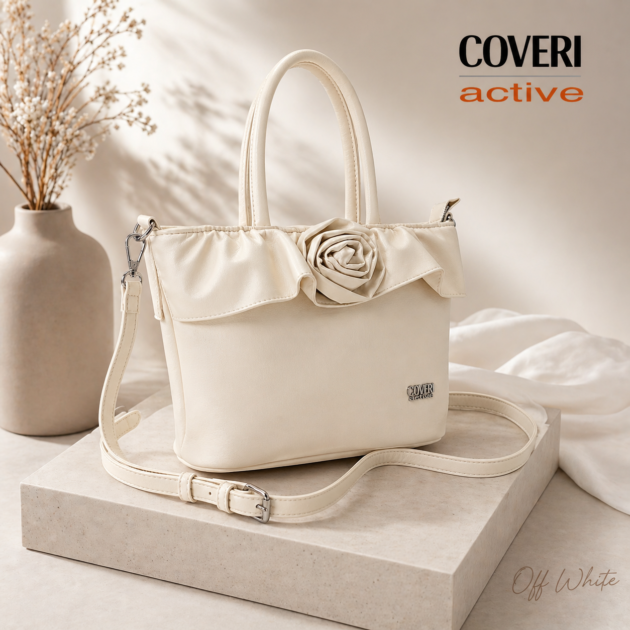 Coveri Active - Borsa Elegante con Dettaglio Fiore e Tracolla