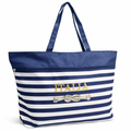 Borsa Mare Italia a Righe con Nodo Nautico e Zip