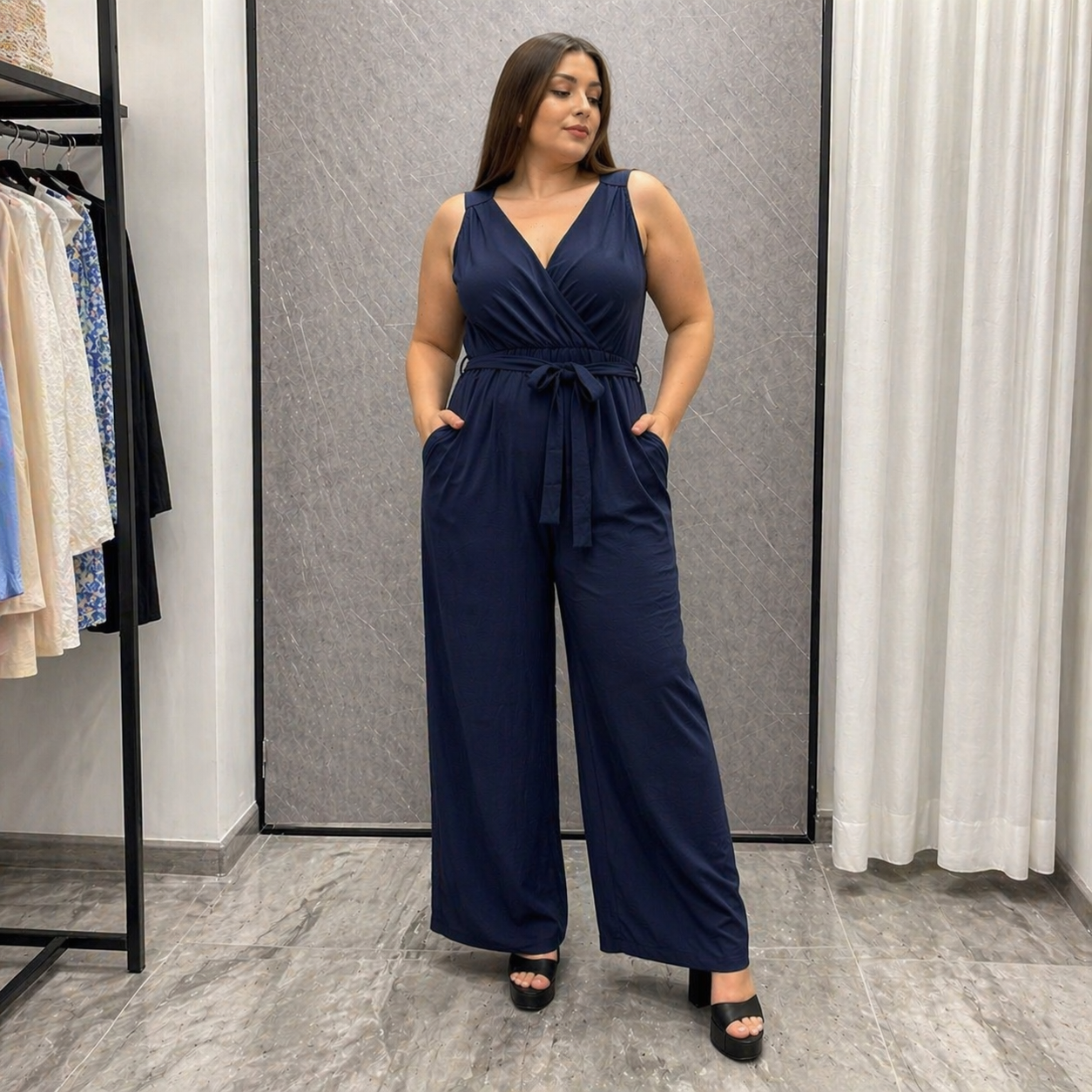 Tuta Jumpsuit Curvy con Cintura