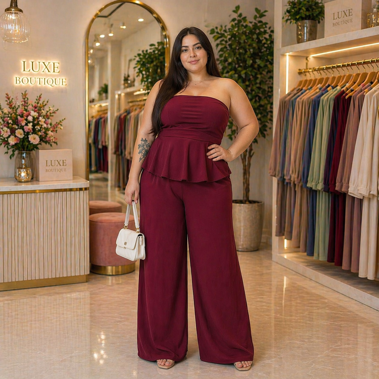 Completo Donna Top + Pantalone Palazzo
