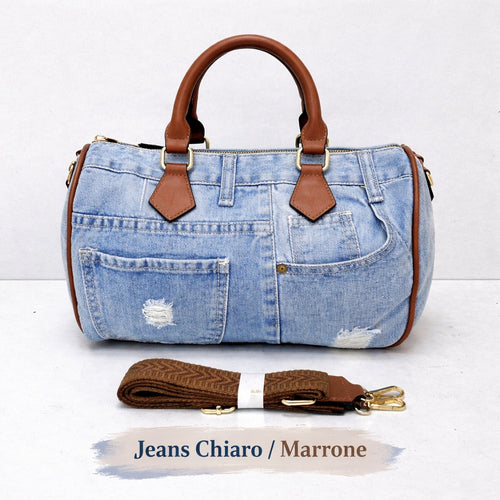 Bauletto in denim del marchio Andrea Massi