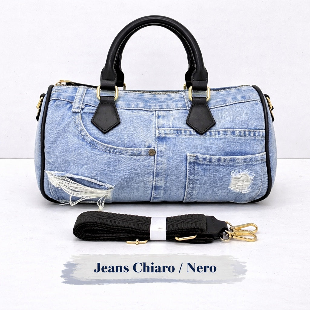 Bauletto in denim del marchio Andrea Massi