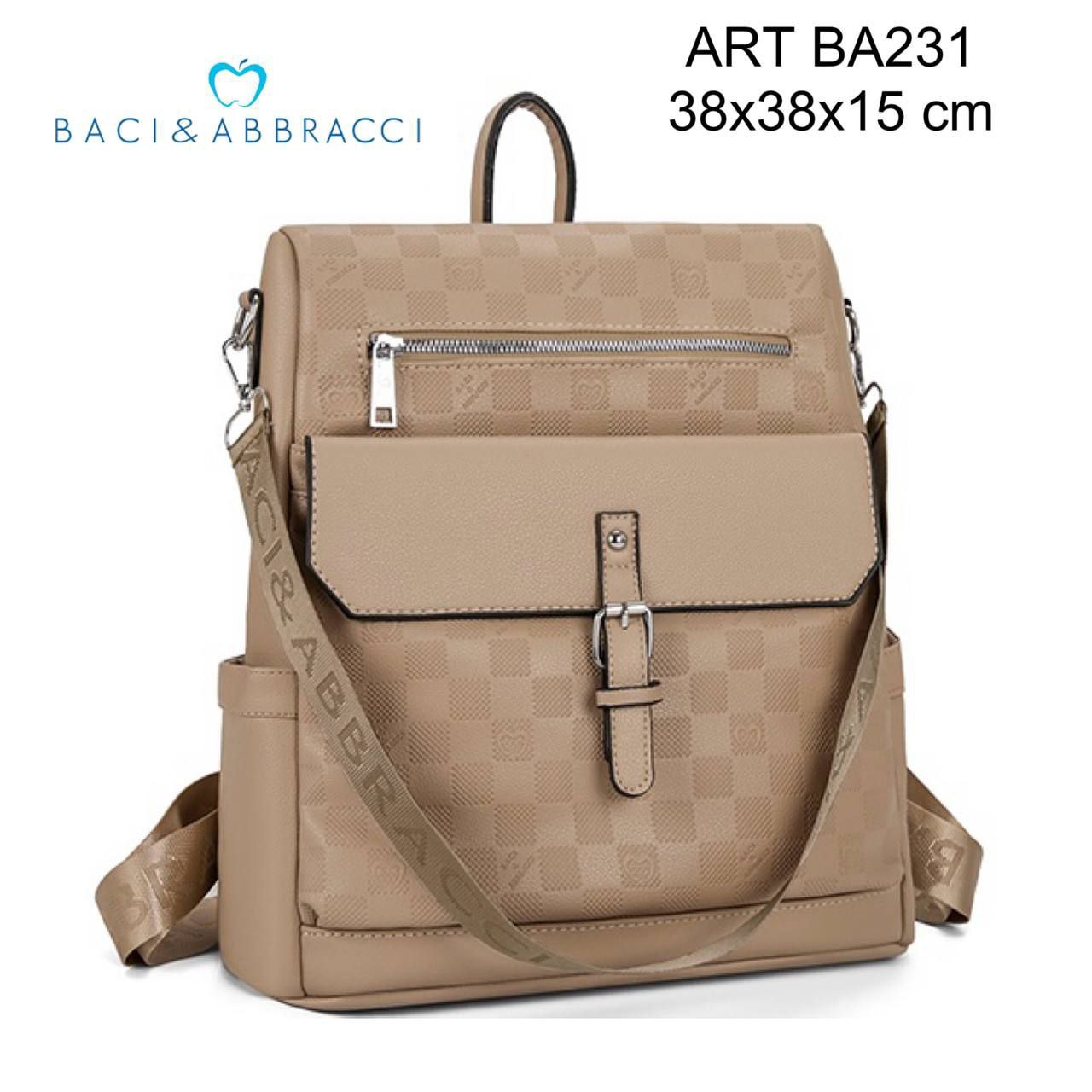 Zaino Donna Baci & Abbracci BA231 Elegante e Capiente con Zip e Tasche