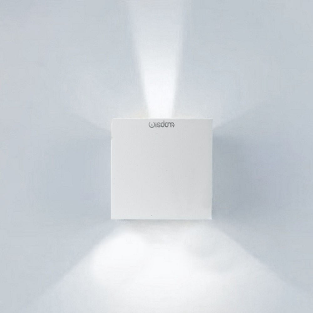 APPLIQUE LED CUBO LAMPADA DA PARETE WISDOM 6W 810LM LUCE REGOLABILE UPDOWN IP65