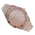 OROLOGIO DA POLSO ACCIAIO STRASS BRILLANTINI ANALOGICO CALENDARIO ELEGANTE ROSA Riferimento 30517