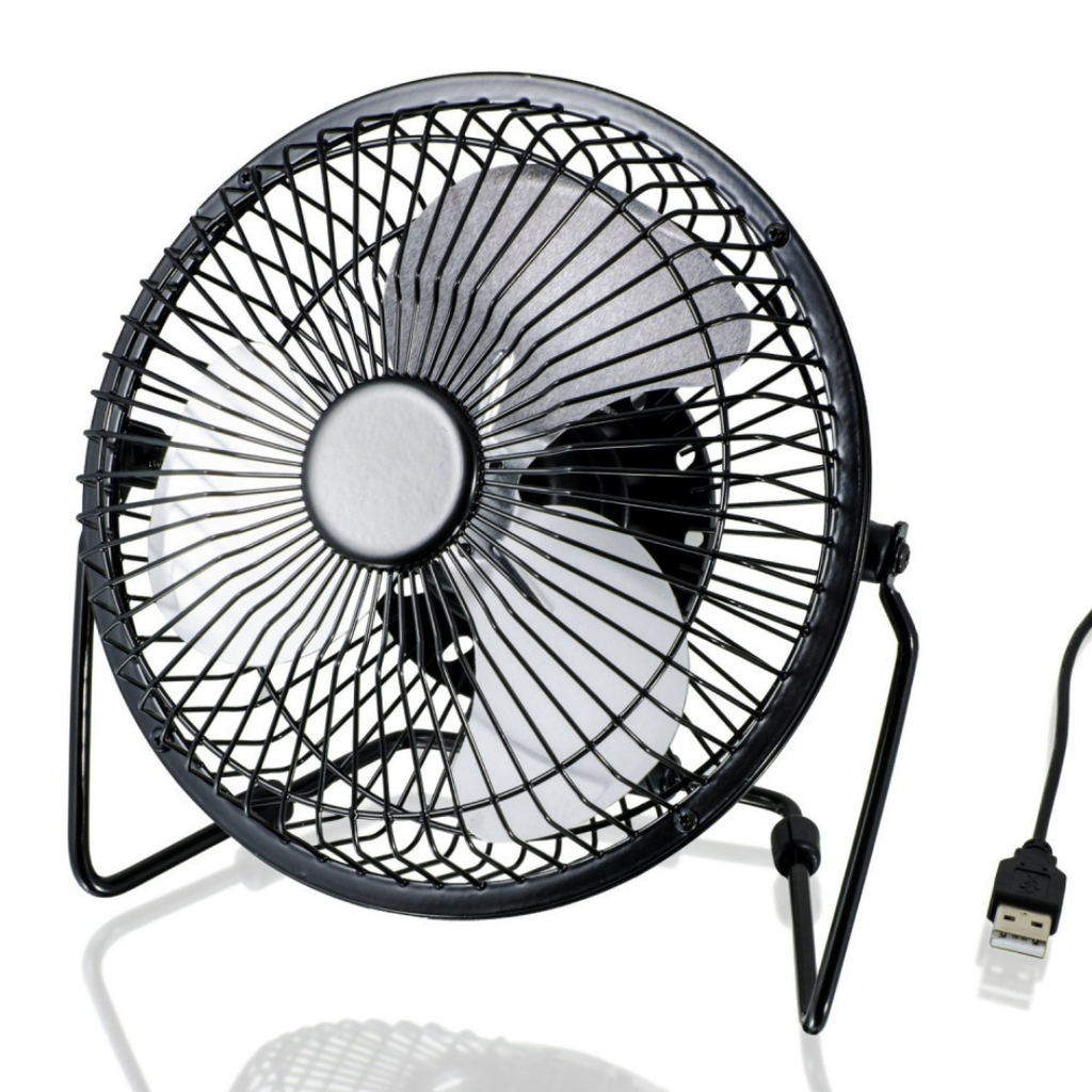 VENTILATORE A PALE USB IN METALLO SILENZIOSO POTENTE DA TAVOLO SCRIVANIA PER PC