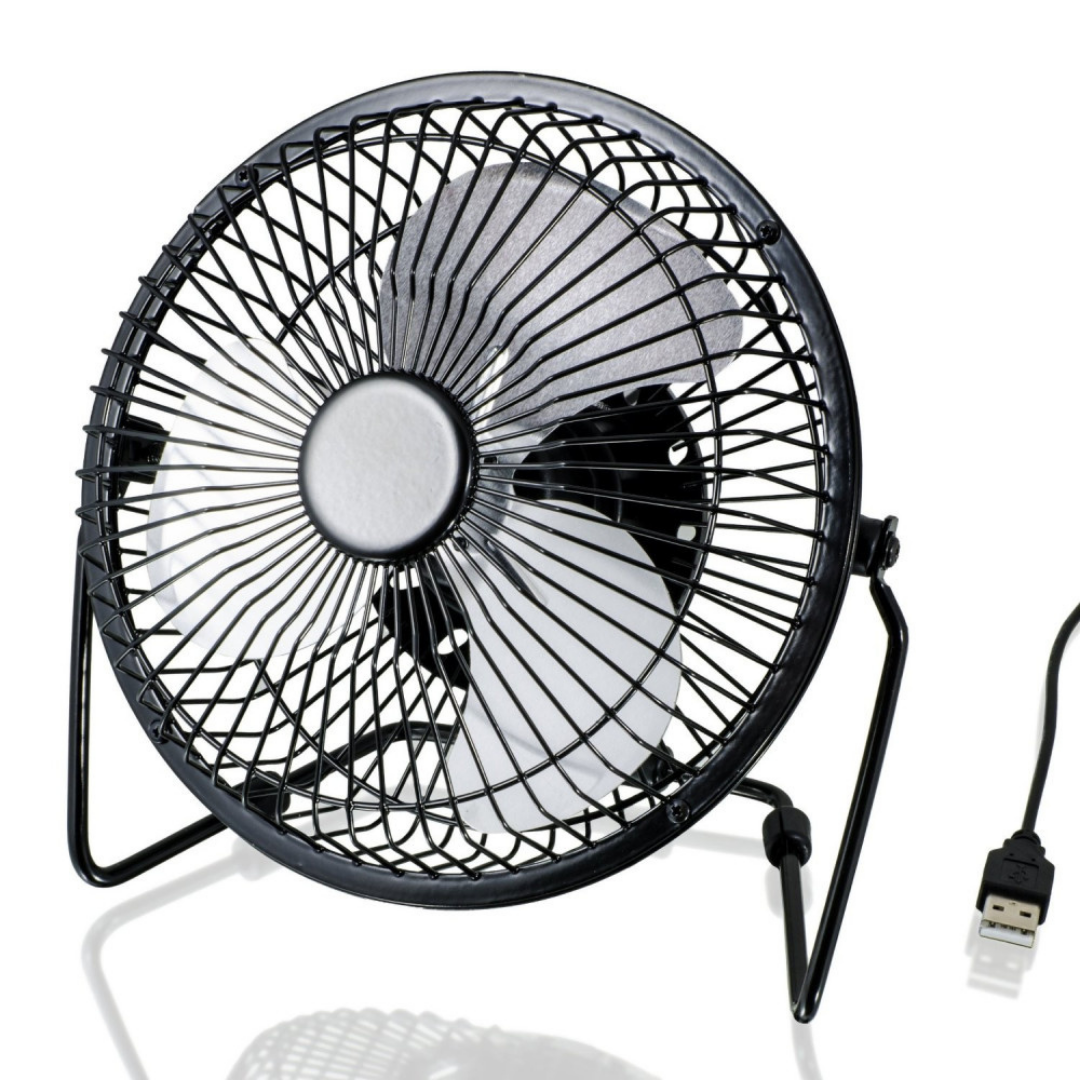 VENTILATORE A PALE USB IN METALLO SILENZIOSO POTENTE DA TAVOLO SCRIVANIA PER PC