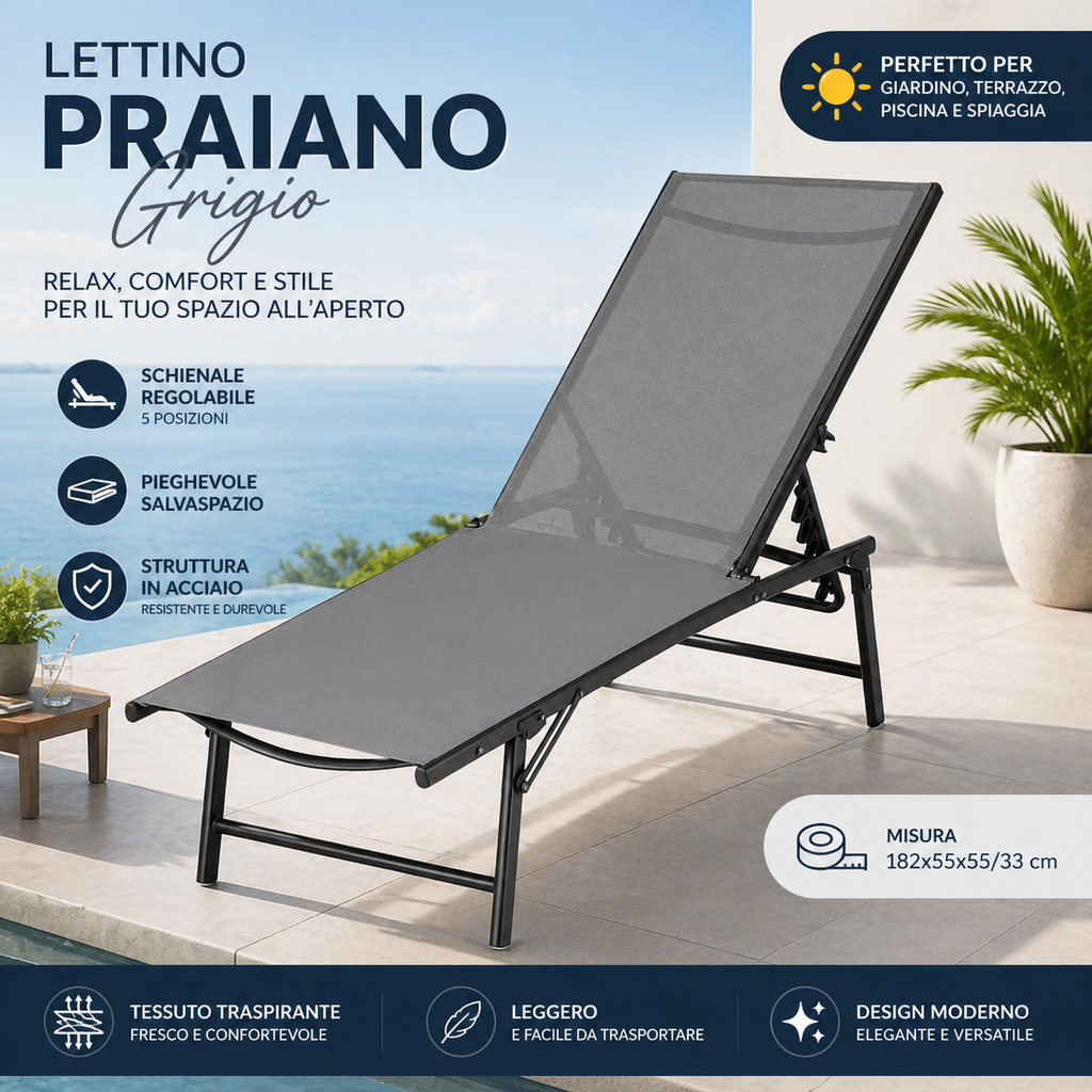 Lettino Prendisole Pieghevole Praiano
